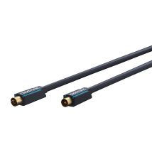 Cable coaxial de antena Clicktronic 20m – Conector Coax M y Coax FM – Ideal para TV y satélite
