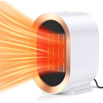 Calefactor Eléctrico De 1200 W Con 2 Modos, Portátil, De Cerámica Ptc, Calentamiento Rápido 3s, Silencioso, Para El Hogar Y La Oficina, Color Blanco