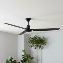 Ventilatore Da Soffitto Con Interruttore A Parete Ventilatore Nero Macchina Del Vento 3 Velocità Impostabili, Ferro Metallico, Dxh 142 X 58 Cm