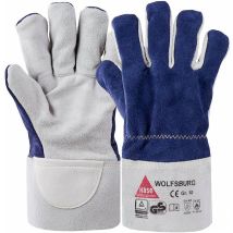Wolfsburg Schnittschutzhandschuhe – Rindspaltleder – Kevlar-Nähte – Schutzstufe 5 – TÜV GS zertifiziert