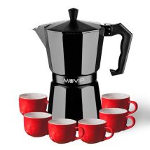 Kaffeemaschine De Aluminium Mv0607, Fassungsvermögen De 6 Tassen, Ergonomischer Griff, Antihaftbeschichtung, Kompatibelmit Elektro-, Glaskeramik- Und 