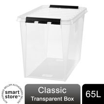 Smartstore - Classic Box 65 Polypropylene Transparent Storage With Lid, 65 Litre