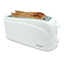 Grille Pain Techwood Tgp-502 - 2 Longues Fentes - 1300 Watt - Ralasse Miettes - Coloris Blanc