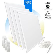 Lotto 4 Pannello Led Slim Cct Dimmerabili Con Telecomando -