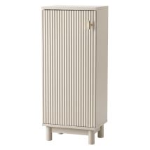 Levede Slim Bathroom Cabinet Tall Fluted Storage Cupboard Adjustable Shelf Cream