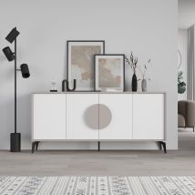 Decortie Gora Console Sideboard Display Unit 180cm - Mocha Grey / White