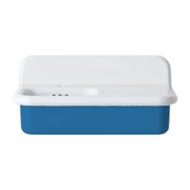 Lavabo Retro Asimétrico De Cerámica De 80 Cm - True Colors Lite - Azul Cielo