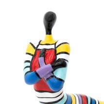 Dekorative Figur Weibliche Silhouette Auf Ihren Knien Sitzend Größe S Kuatéh Nancy Aus Polyresin 38x20x30 Cm Mehrfarbig