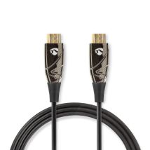 Cable High Speed Hdmi Optico Activo Con Ethernet Conector Hdmi Conector Hdmi 4k60hz 18 Gbps 200 M Redondo Pvc Negro Caja Carton