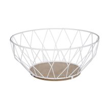 Cestino In Metallo Bianco Rhombus 28 Cm - 5five