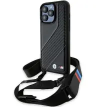 Bmw Bmhcp15x23pscck Iphone 15 Pro Max 6.7 Negro/negro Estuche Rígido M Edition Carbon Stripe & Strap
