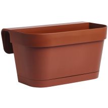 Led Leds - Balconiere B-smart-harz-vase Mit Untertasse Und Abstandhalter - Brown36x16x19 Cm - Brown