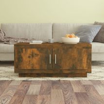 Jinlefu - Mesa De Centro Madera De Ingeniería Roble Ahumado 102x50x45 Cm Vidaxl