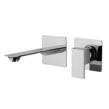 Miscelatore Lavabo A Parete In Ottone Cromato Con Piastre Da 96x90 Mm Paini Venti V2cr208 Cromo