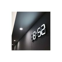 Chendyy - 3d Led Wall Clock, Modern Digital Alarm Clock For Home, Kitchen, Office, Bedside, Wall Clock, 24 Or 12 Hour Display