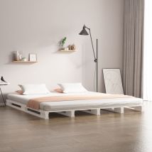Letto A Pallet Bianco 120x190 Cm Small Double Legno Di Pino - Vidaxl