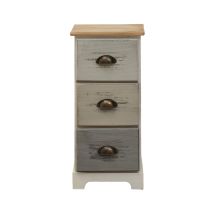 Mobili Rebecca - Rebecca Mobili Kommode Nachttische 3 Schubladen Holz Beige Grau Weiß 62x29x25