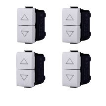 Set 4 Pulsanti Doppi Saliscendi 1p+1p 10a 250v Compatibili Con Serie Matix - Gloca