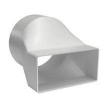 Optimairo N10065 Übergangsstück Flachkanal Rundrohr Adapter Verbindung Energieeffizient Kunststoff Weiß 111x54 Nw100