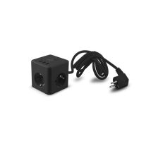 Powercube 10a Con 3 Tomas Schuko + 3 Usb Y Cable De 1,5 Metros Color Negro