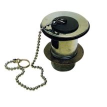 Piletta di scarico per lavabo in ottone cromato – 1 pollice – Include tappo e catena – 5 pezzi
