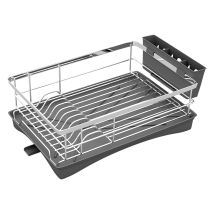 Toque Stainless Steel Dish Drainer Drying Rack Plate Cutlery Holder Drip Tray