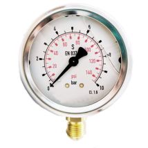 Glycerin-Manometer 0-10 Bar – 1/4 Zoll-Gewinde – Ideal für Sanitär und Garten – Maximale Qualität