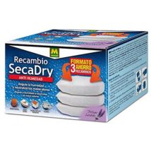 Recambio antihumedad SecaDry – 3 unidades de 450g – Control de humedad y malos olores – Duración de 1 a 3 meses