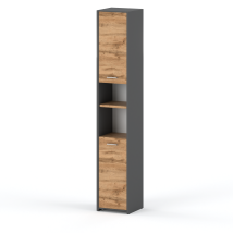 Loft - Meuble De Salle De Bain Autoportant Chêne Gris Wotan 30 Cm Colonne De Salle De Bain