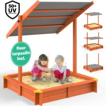 Spielwerk Sandpit With Canopy Or Porch Corner Protection Floor Mat Uv 50 Wood Environmentally Friendly Glaze Sand Box Kids Children Playing Set Sami (