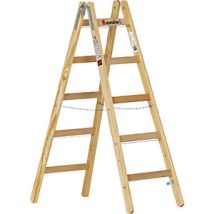 Euroline - Escalera Con Peldaños De Madera Con Gancho Para Cubos 2 X 5