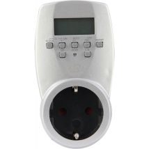 Temporizador digital semanal 1800W 230V – Programación diaria/fin de semana – Pantalla 12/24h – Protección de contacto