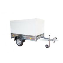 Okoru - Remolque Galvanizado De 208x120cm Con Toldo De 80cm. Carga Útil De 373kg. Para Jardín Y Bricolaje.