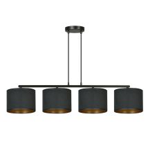 Lampada A Sospensione Hilde, Acciaio Verniciato A Polvere, Tessuto, Nero, 97x100x18 Cm