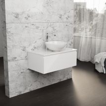 Inda - Meuble De Salle De Bain L.80 Avec Vasque À Poser / Blanc