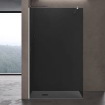 Doporro Box Doccia Walk-in 140x200cm, Parete Doccia Anticalcare In Vetro Grigio Da 10mm Con Braccio Sostegno Telescopico In Acciaio Bram1 Bremen2vg