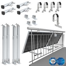 Nuasol - Soporte Para Panel Solar Fijación De Barandilla Para Dos Módulo Solar
