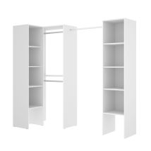 Mirakemueble - Composición Vestidor Esquinero Con Estantes Blanco - Suit 3
