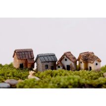 Pcs Miniature Gardening Landscape Micro Village Stone Houses Miniature House Thatched Cottage Huts Diy Bonsai Terrarium Craft Desktop Ornaments 