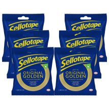 Sellotape - 6x Easy Tear, Extra Strong And Sticky Original Golden Tape, 24mm X 50m