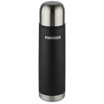 Pioneer 1l Black & Stainless Steel Flask