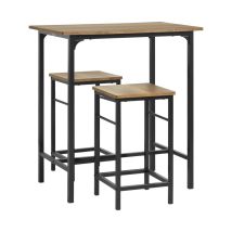 Juego De Mesa Alta De Bar,set De 2 Taburetes Y 1 Mesa Para Comedor Sala De Estar Estilo Industrial Ogt10-pf Sobuy Es