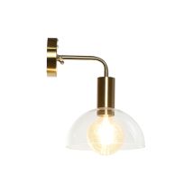 Aplique De Pared - Dor - Moderno - Vidrio Dorado - Metal - 220v 50w - 20x25x28cm