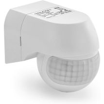 1x Detector De Movimiento Por Infrarrojos - Para Uso En Interiores Y Exteriores, Alcance De Hasta 12 M A 180°, Giratorio, Inclinable, Resistente A 