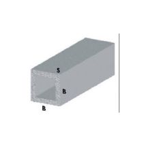 5 X Profilo Argento H.100 Cm Tubo Quadro 15x15x1 Mm