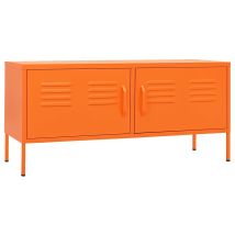 Maison La Vie Meuble Tv - Banc Tv - Meuble De Rangement Orange 105x35x50 Cm Acier