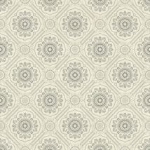 Wallquest Floral Brocade Grey Wallpaper Flowers Classic Acrylic Coated