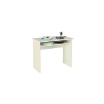 Escritorio moderno blanco con balda fija – 74 cm alto x 90 cm ancho x 50 cm fondo – Mueble funcional para estudio