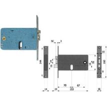 Omec - Serrure Électrique À Mortaise Pour Colliers À Pêne Dormant Et Pêne Demi-tour 78mm H 778 - 70mm Entraxe 67mm (778)