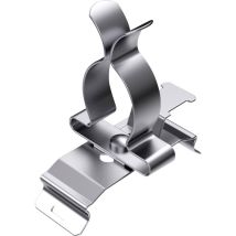 Hebotec – Clip de protection sur pied à encliquetage pour rail DIN 35 mm – Acier à ressort galvanisé – Longueur 41.1 mm, Largeur 26.1 mm, Diamètre de 